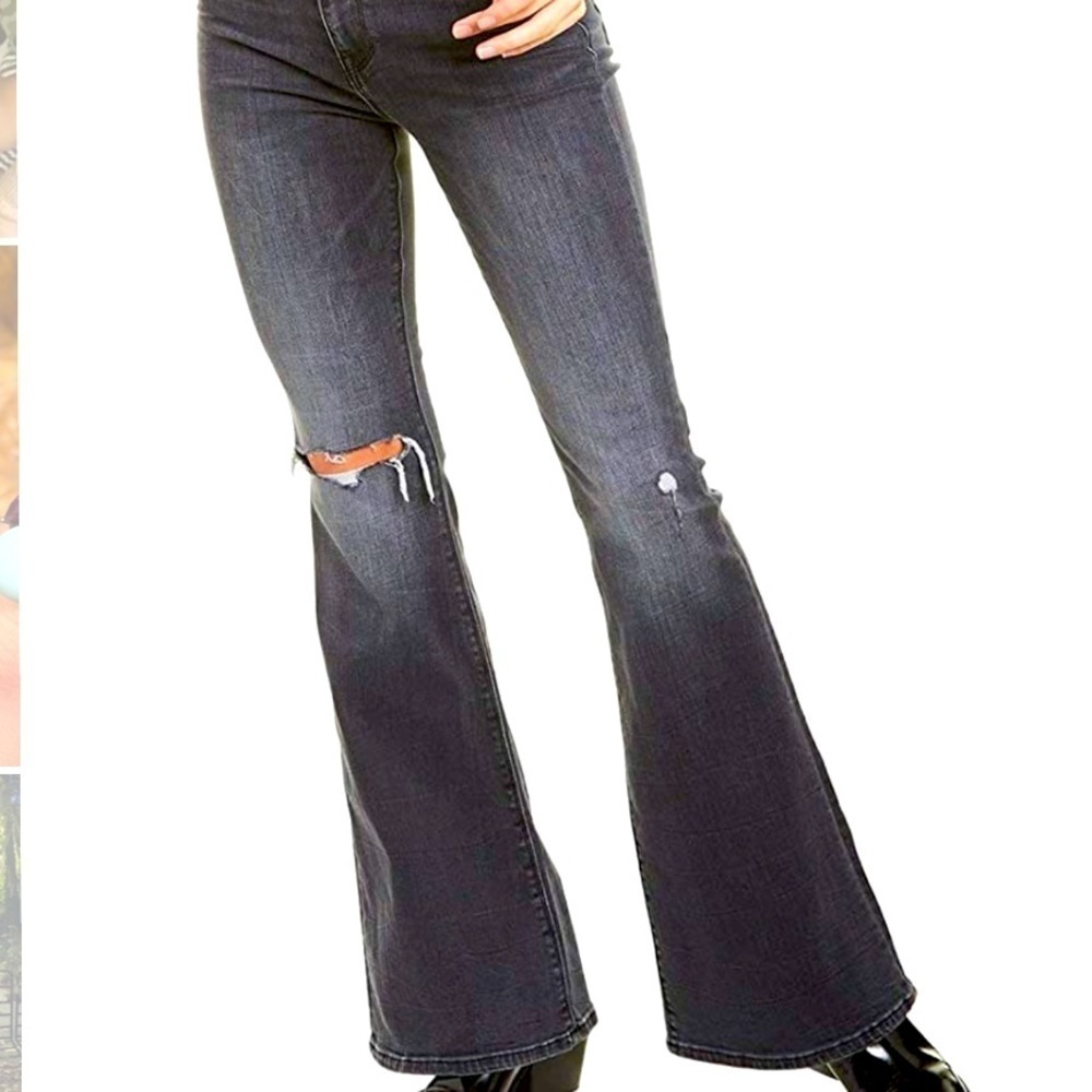 HUDSON Holly High Rise Flare Jeans with ripped knee